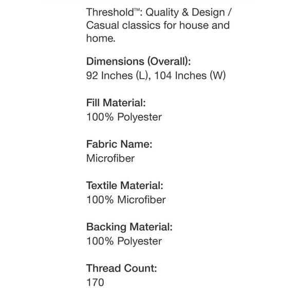 #596 King Beautiful Stitch Quilt- White 104 x 92 Threshold New - Picture 3 of 4